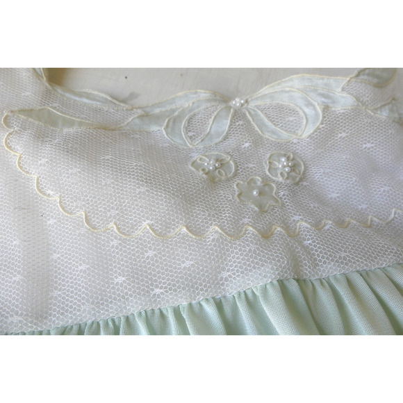 Vintage BARBIZON Lace Pearl Nightgown SMALL Lingerie Long Coquette Modest - Picture 6 of 7